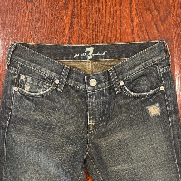 7 For All Mankind Distressed Bootcut Jeans - Picture 4 of 6